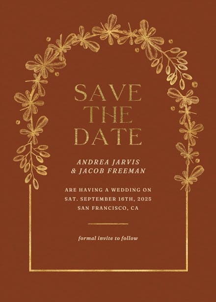 Gold autumn - save the date card