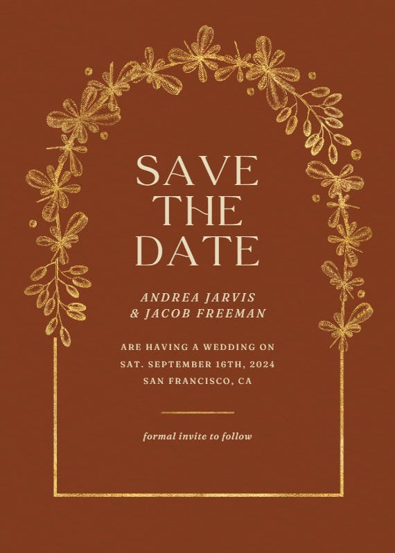 Gold autumn - save the date card