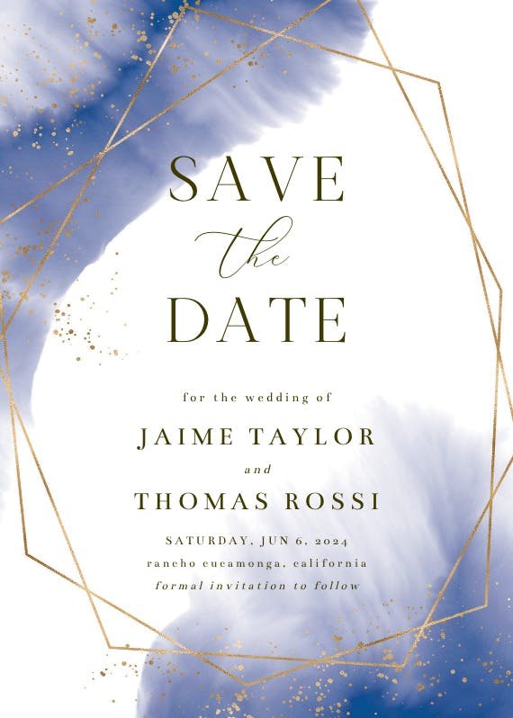 Gold polygon - save the date card