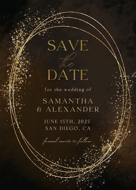 Gold texture - save the date card