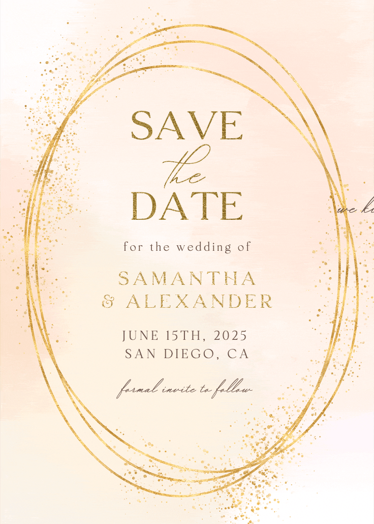 Gold texture - save the date card