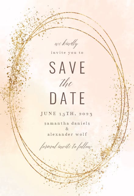 Gold Texture - Save The Date Card Template | Greetings Island