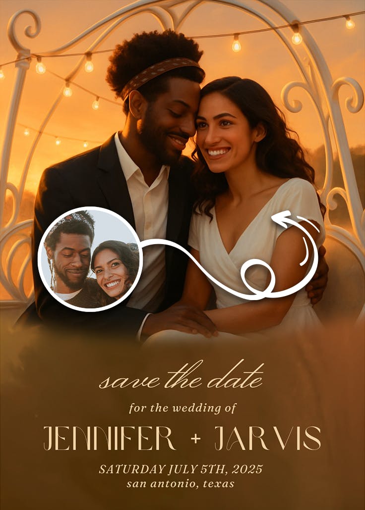 Golden hour whispers - save the date card