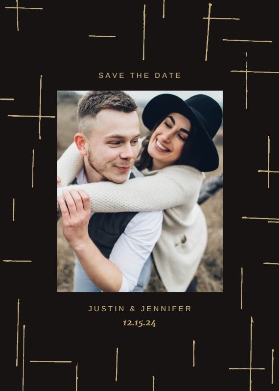 Golden lines - save the date card