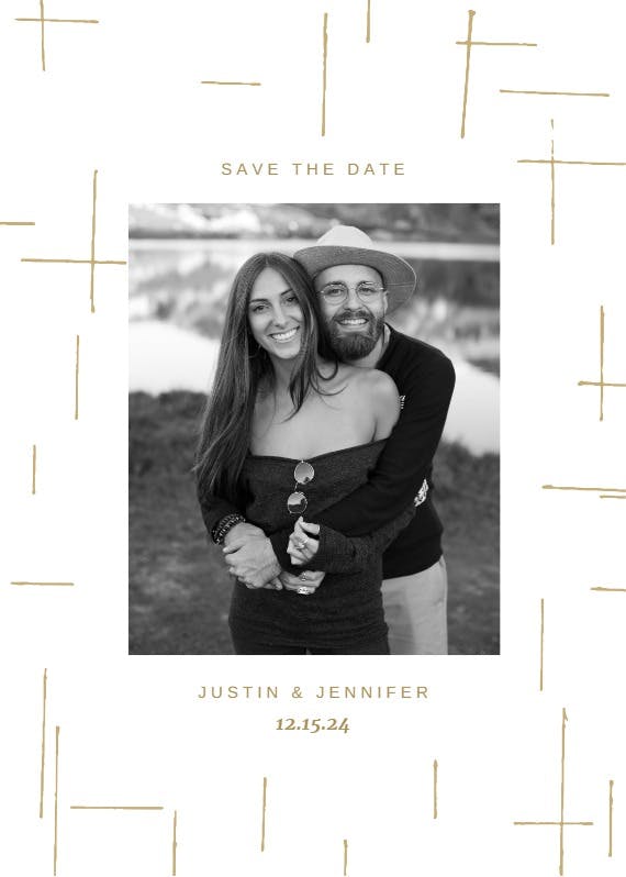 Golden lines - save the date card