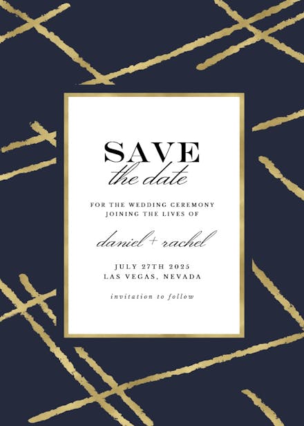 Golden lines - save the date card