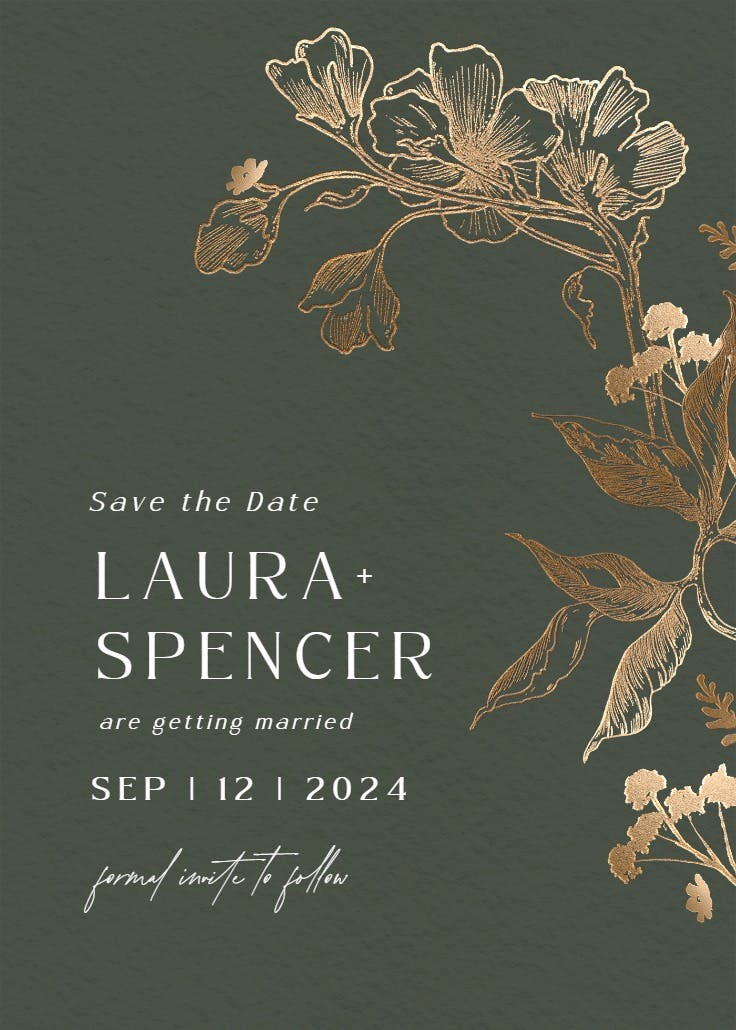 Golden orchid - save the date card