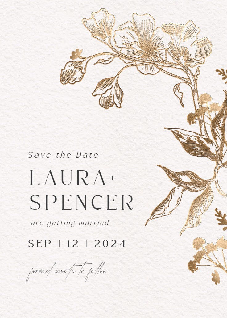 Golden orchid - save the date card