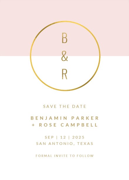 Golden ring - save the date card