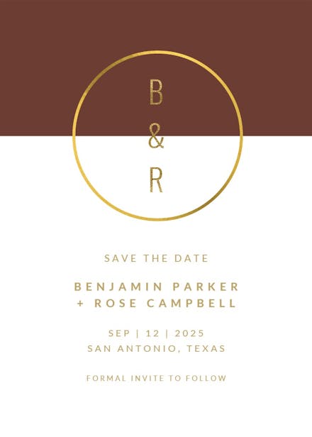 Golden ring - save the date card