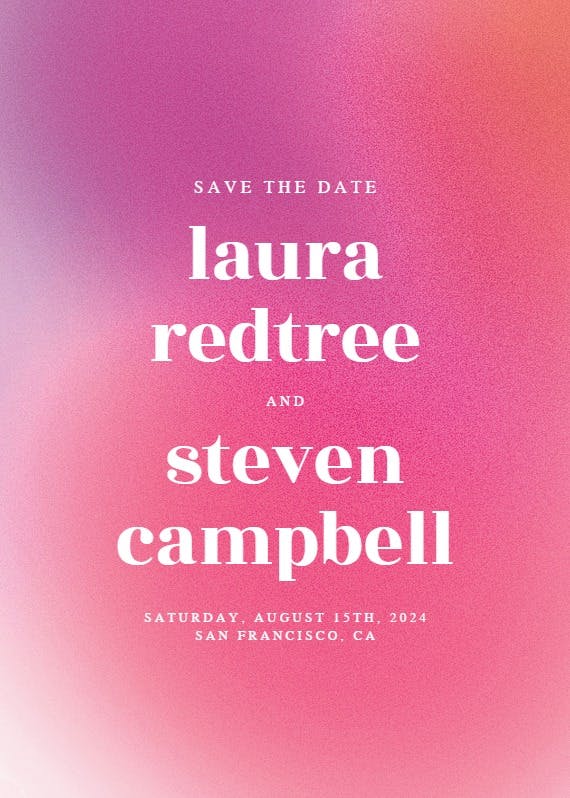 Gradient celebration - save the date card