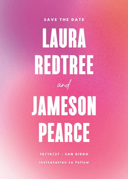 Gradient celebration - save the date card