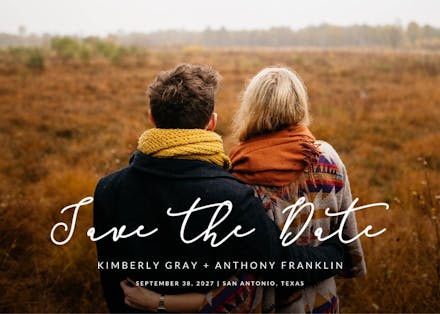 Hand lettering full photo - save the date card