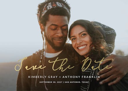 Hand lettering full photo - save the date card