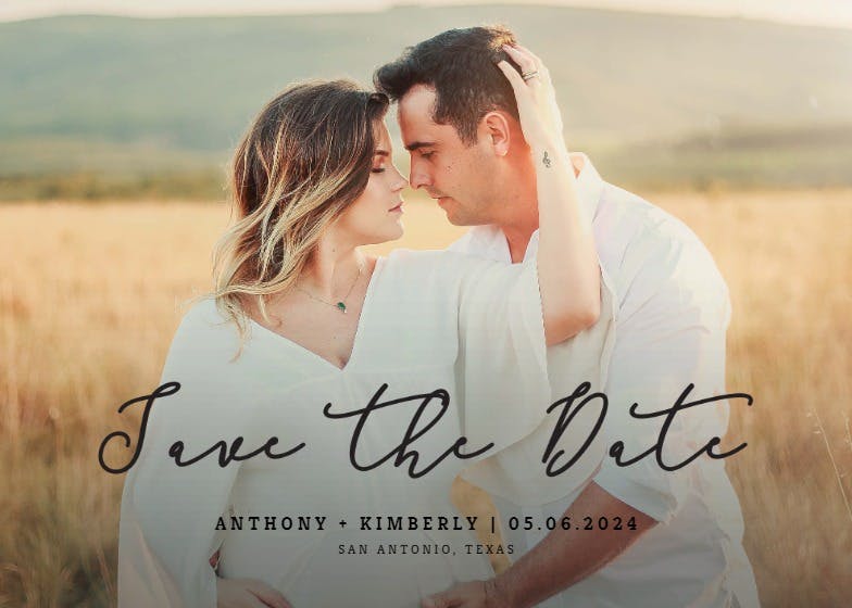 Hand lettering full photo - save the date card
