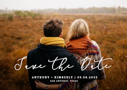 Hand lettering full photo - Save the Date Card