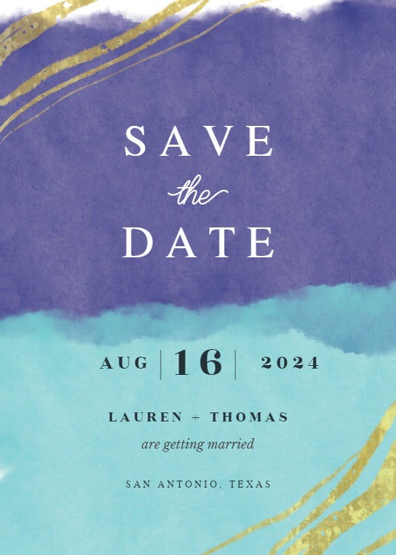 Happy color strokes - save the date card