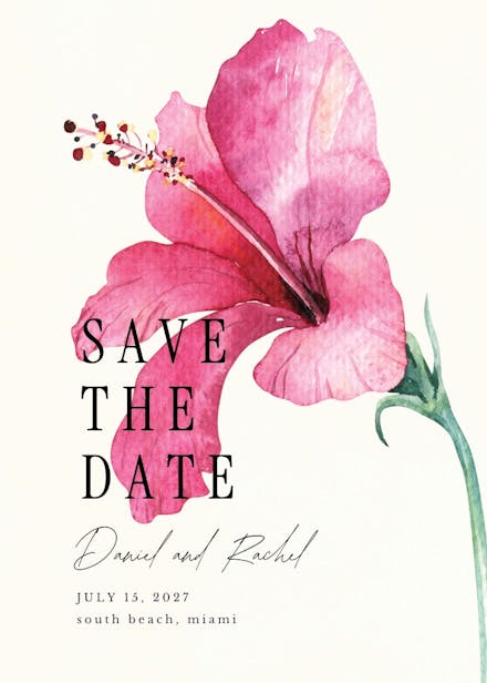 Hibiscus - save the date card