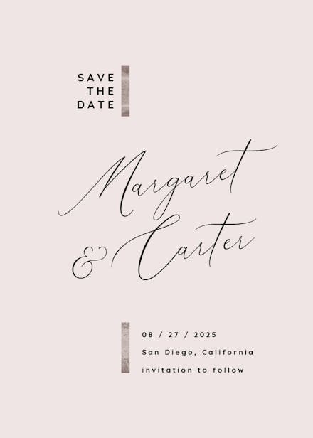 Hints of gold - save the date card