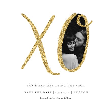 Hugs and kisses - save the date card