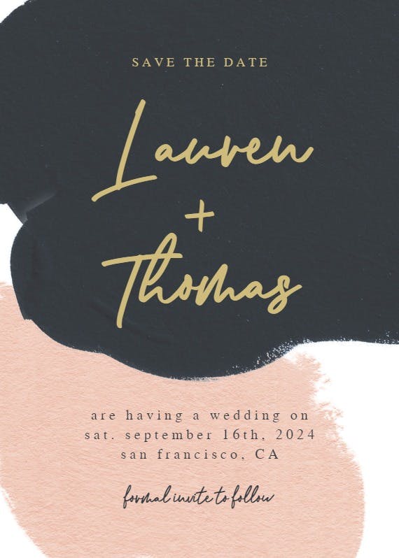 Imaginary abstract blush - save the date card
