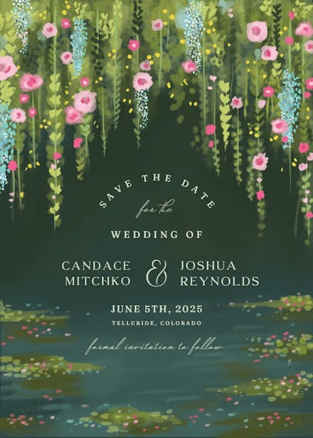 Impressionist romance - save the date card
