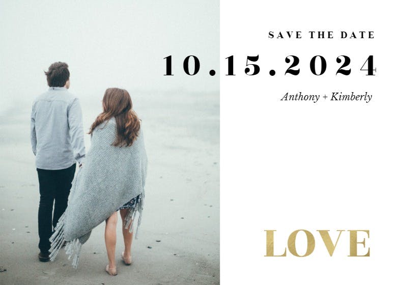 In love - save the date card