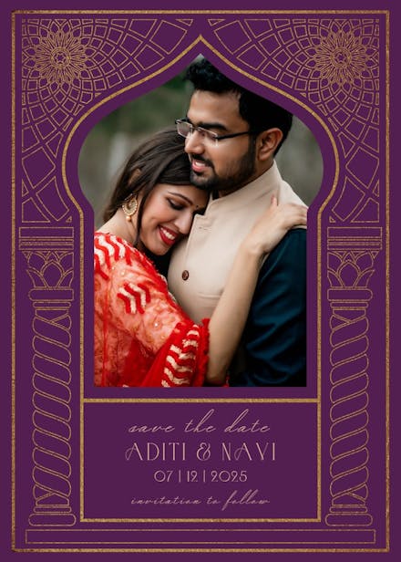 Indian pillars - save the date card