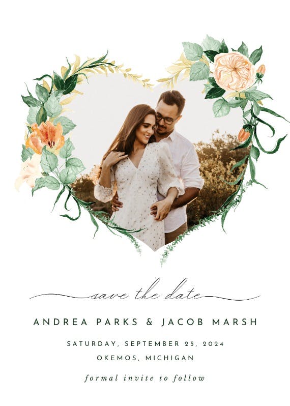 Indian summer love - save the date card