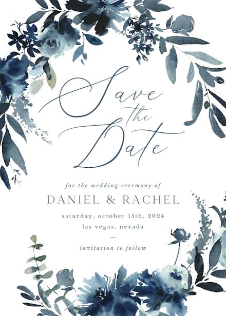 Save the Date Cards, Save the Date Template, Greenery and White Floral,  Save the Dates, Templett, Printable, Instant Download, 139V1 