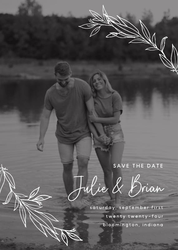 Kraft branches photo - save the date card