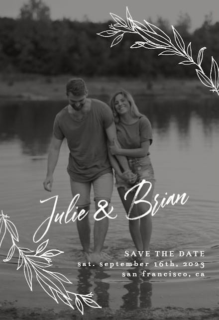 Kraft Branches Photo - Save the Date Card