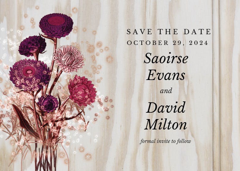 Light wood - save the date card