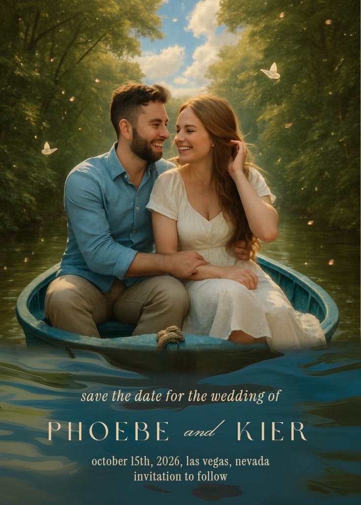 Love afloat - save the date card