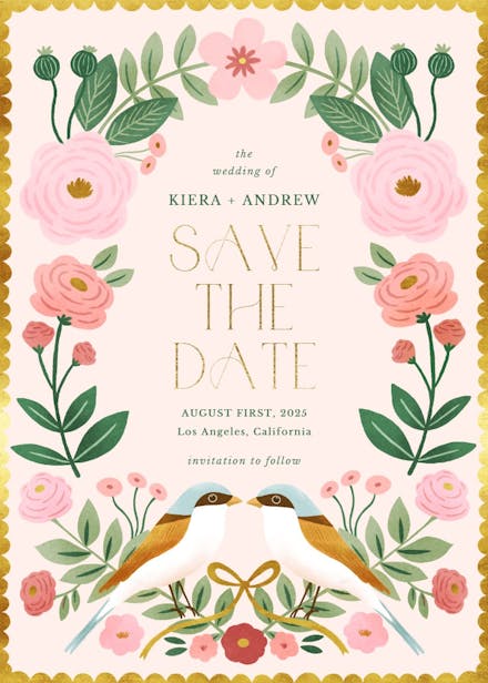 Love birds - save the date card