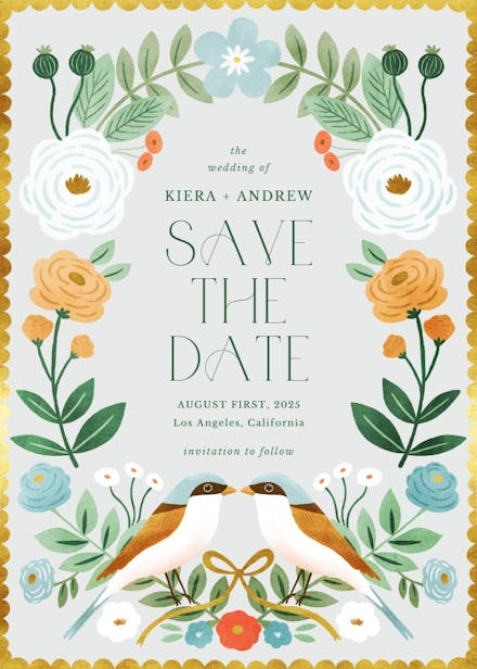 Love birds - save the date card