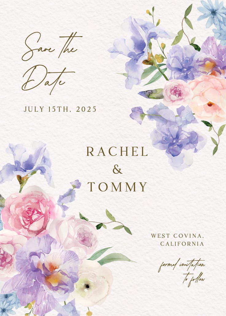 Love blooms - save the date card