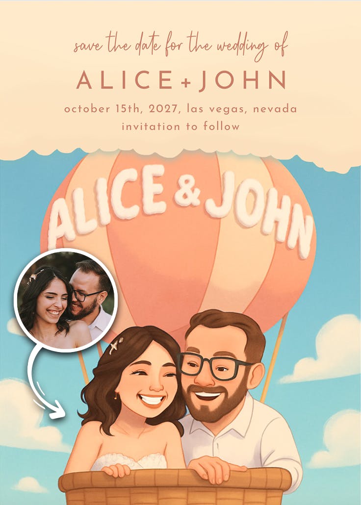 Love is in the air - save the date card