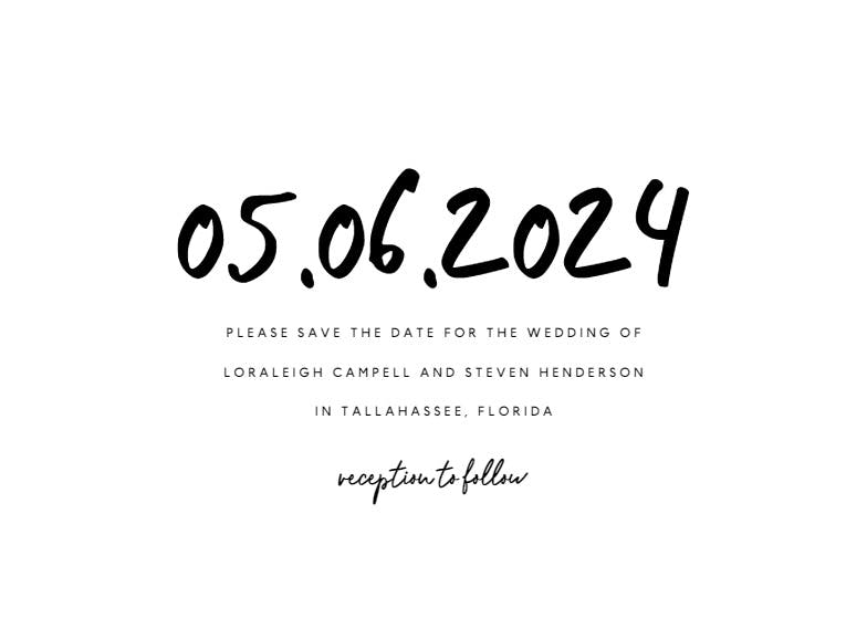 Mark our date - save the date card