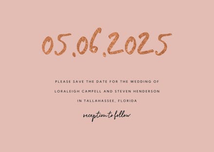 Mark our date - save the date card