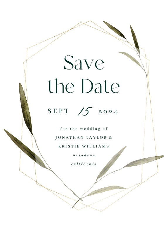 Meadow frame - save the date card