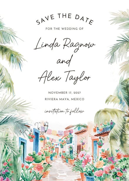 Mexican scenery - save the date card