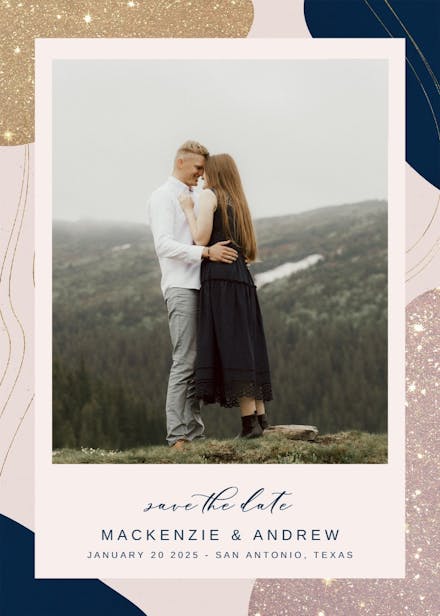 Modern abstract shapes - save the date card