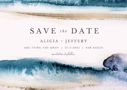 Modern fluid - save the date card