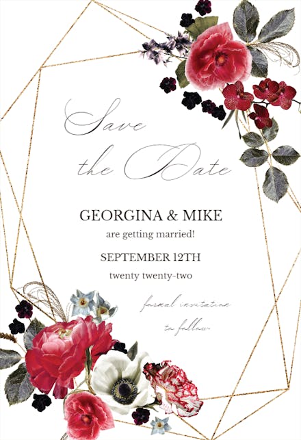 Moody Flowers - Save the Date Card
