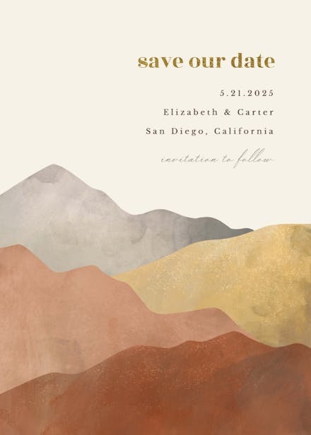 Mountain view - save the date card