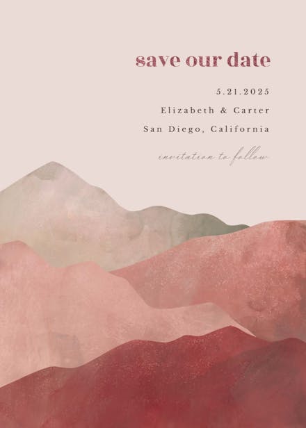 Mountain view - save the date card