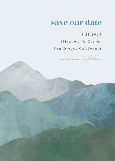 Mountain view - save the date card