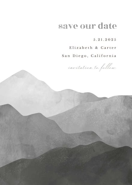 Mountain view - save the date card