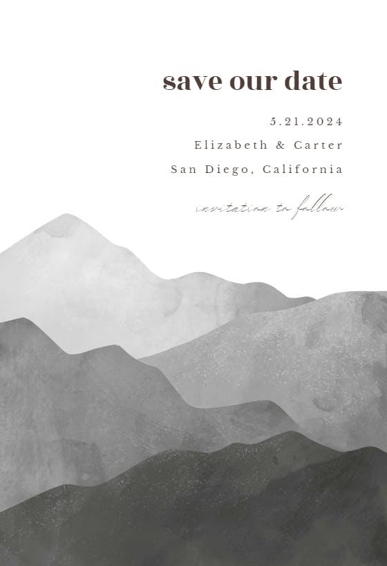 Mountain view - save the date card